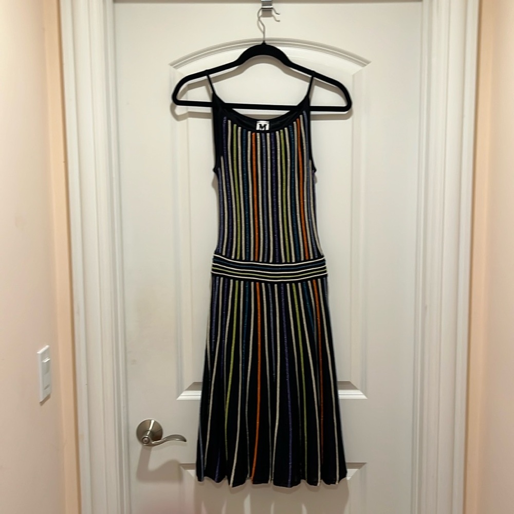 M Missoni Metallic Stripe Dress in Multicolor Viscose Multiple colors